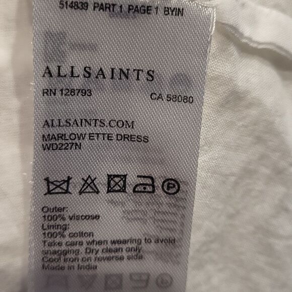 All Saints Ivory Dress. Size 4 - Picture 6 of 10